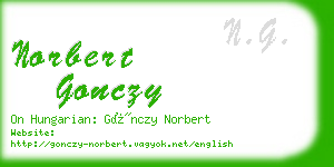 norbert gonczy business card